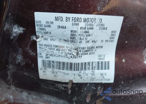 2010 Ford Edge Limited from USA, damaged, VIN 2FMDK3KC5ABA35777